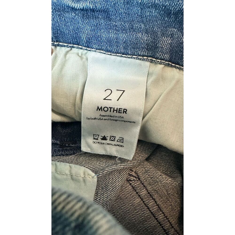 609.  MOTHER Skinny Jeans Size 27 Multicolor Distressed Button Fly - Picture 5 of 7